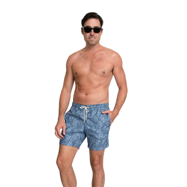 Cabo 6.5" Denim Pineapples Swim Trunks