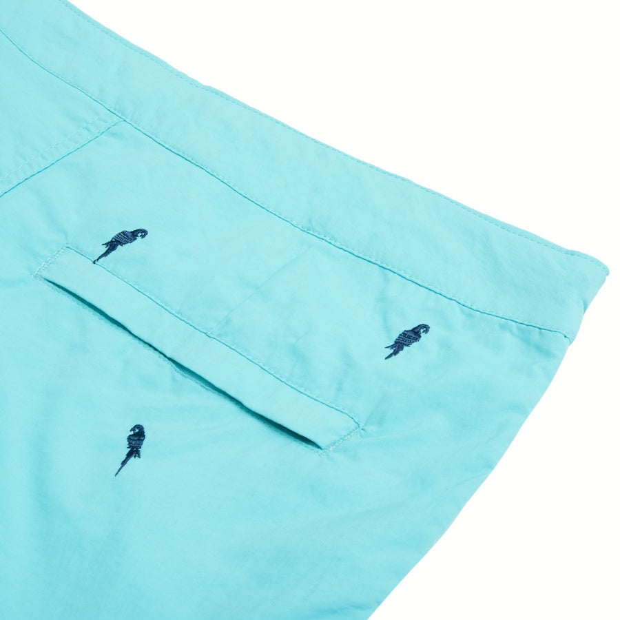 Aruba 6.5" Turquoise Embroidered Macaws