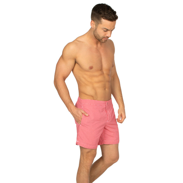 Aruba 6.5" Micro Checks Coral Red