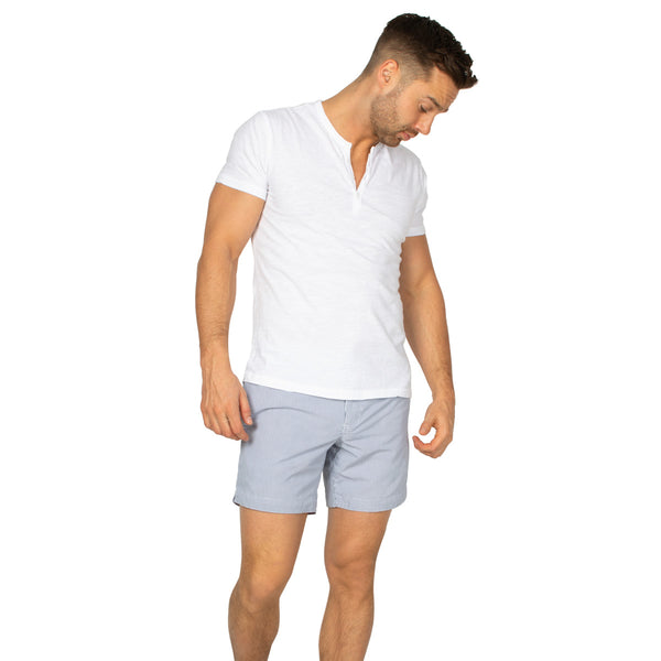 Aruba 6.5" Striped Anchor Gray Swim Trunks