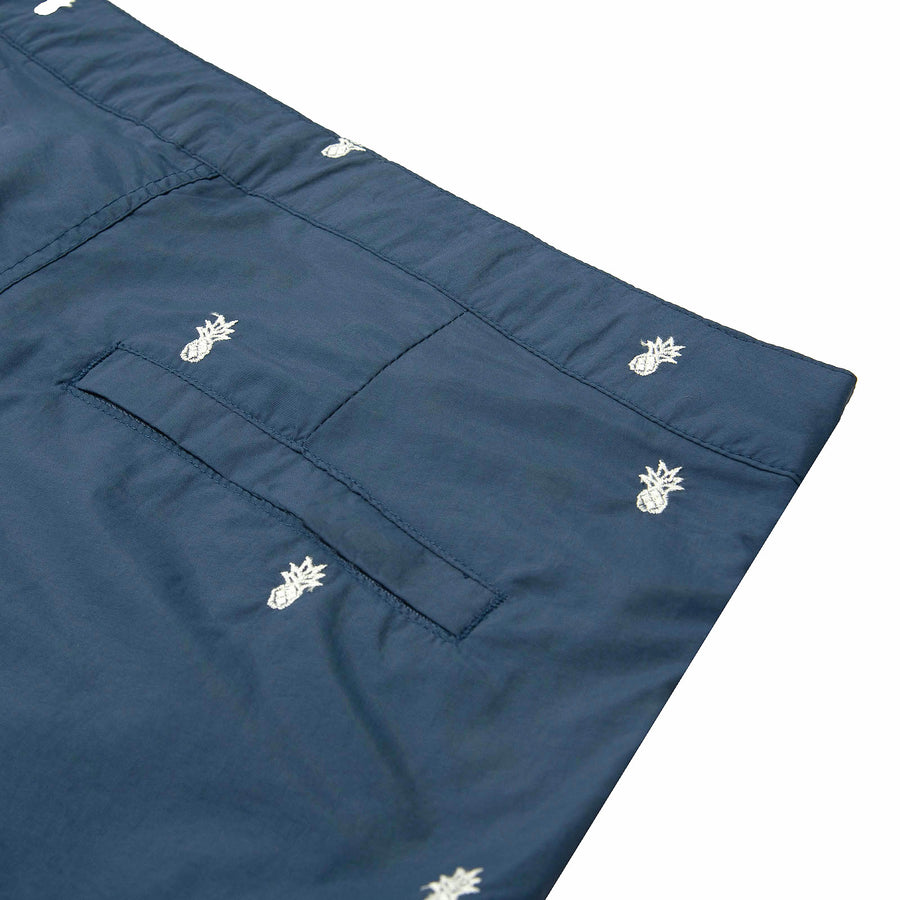 Aruba 6.5" Denim Embroidered Small Pineapples