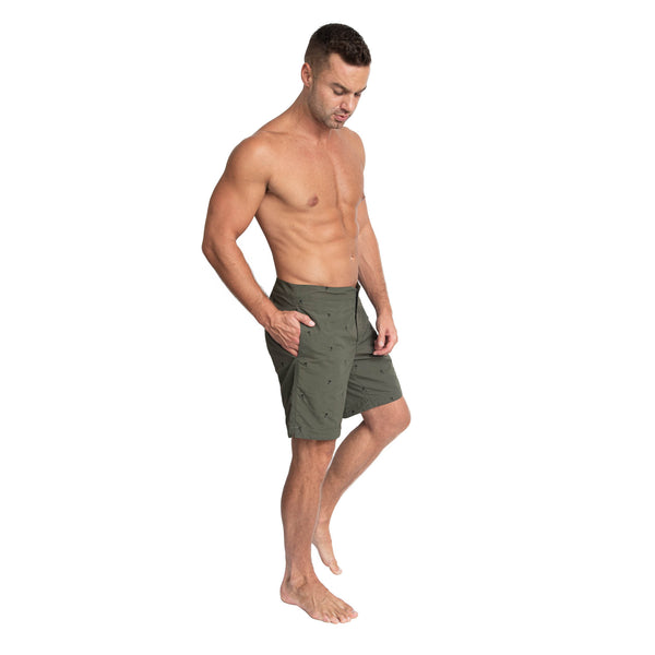 army green swim trunks