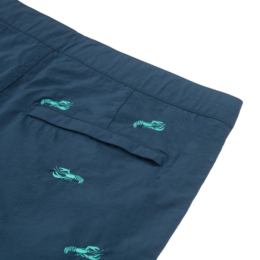 Aruba 8.5" Denim Embroidered Lobsters Swim Trunks