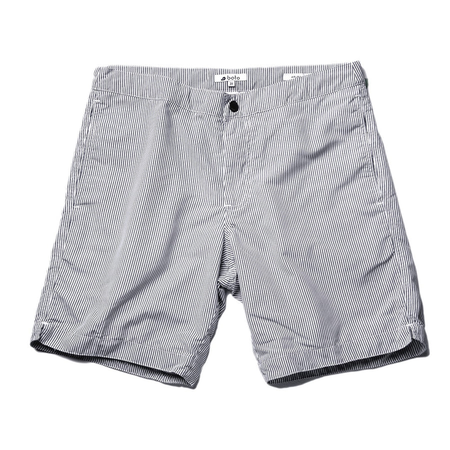 Aruba 8.5" Striped Anchor Gray Swim Trunks
