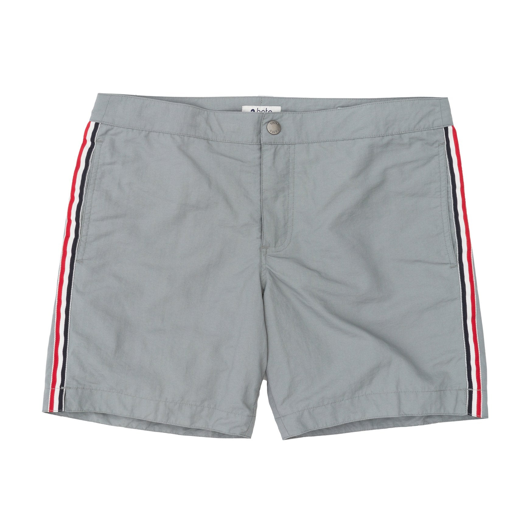 Aruba 6.5" Grey French Stripes Swim Trunks