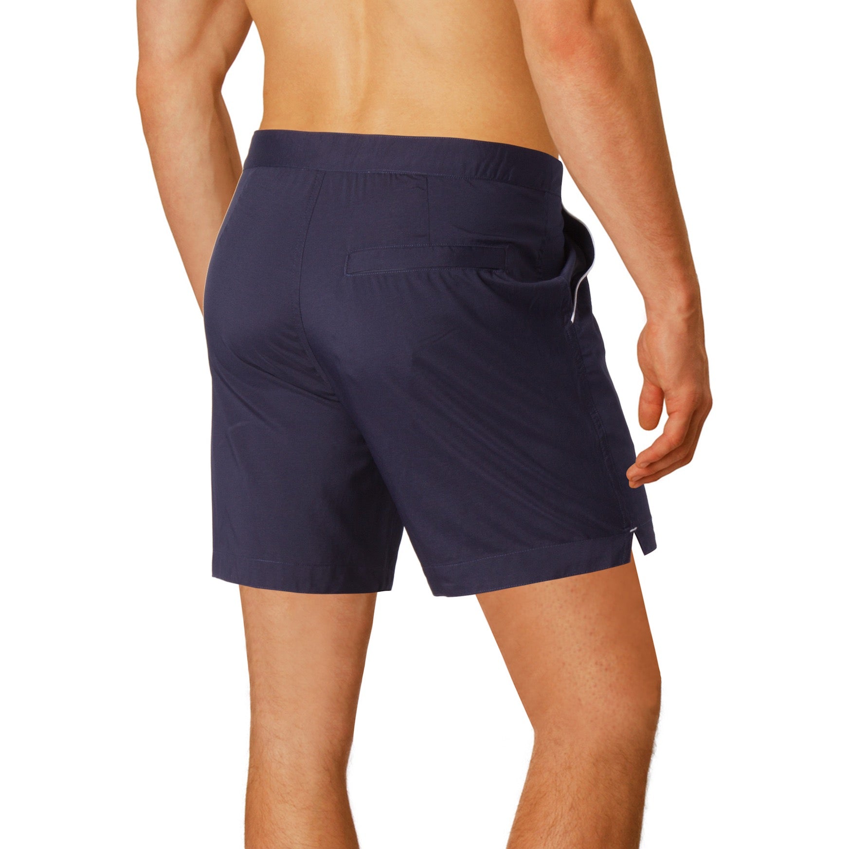 Rio 6.5" Stretch Navy with Boto Pouch Lining Swim Trunks