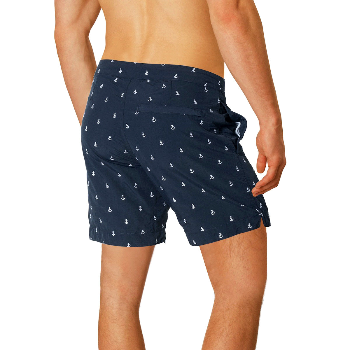 Aruba 6.5" Navy Embroidered Anchors