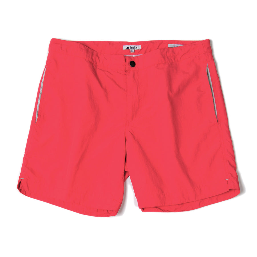 Aruba 6.5" Island Coral Red Swim Trunks